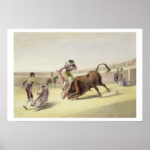 The Leap or Salta Tras Cuernos, 1865 (colour litho Poster