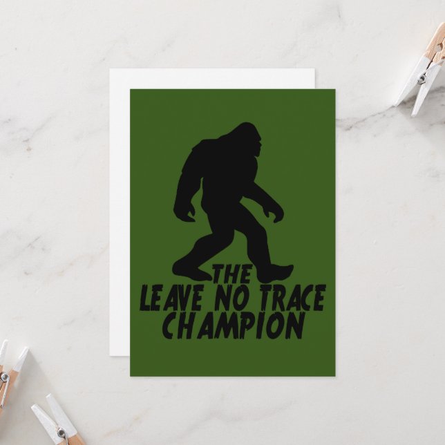 The Leave No Trace Champion Funny Bigfoot Invitation (Front/Back In Situ)
