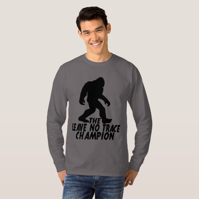 The Leave No Trace Champion Funny Bigfoot T-Shirt (Front Full)