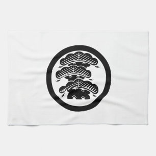 The Left Three-Story Pine with Araeda in the Circl Tea Towel