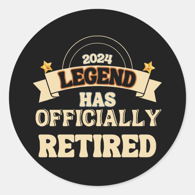 The legend has officially retired classic round sticker (Front)