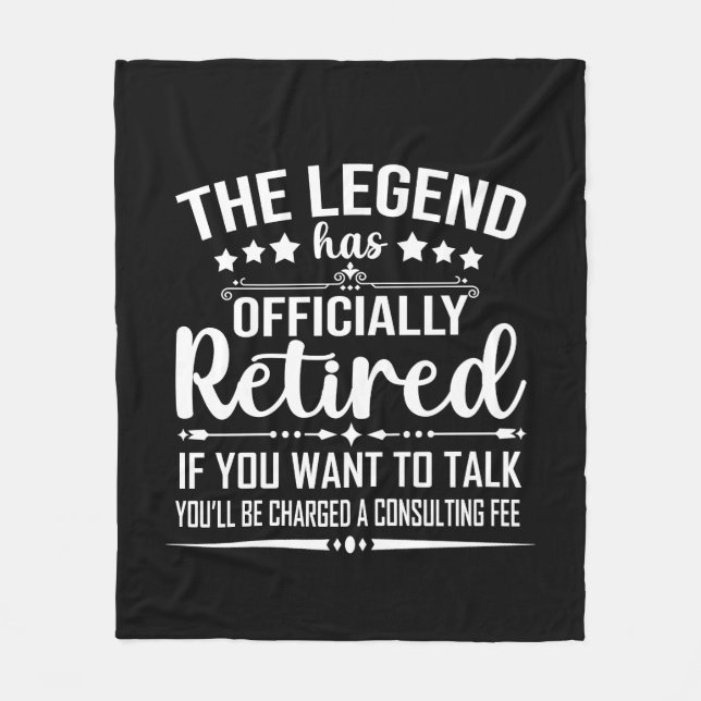 The legend has officially retired fuuny retirement fleece blanket (Front)