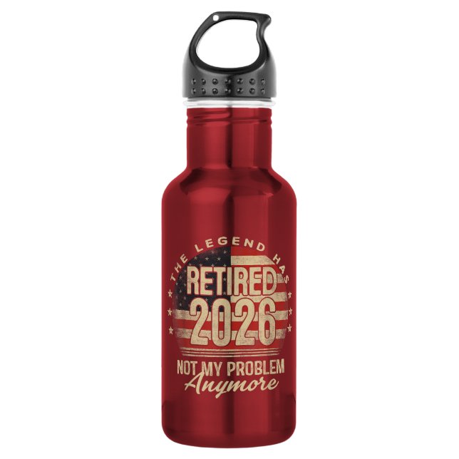 The Legend Has Retired 2026 Funny  532 Ml Water Bottle (Front)