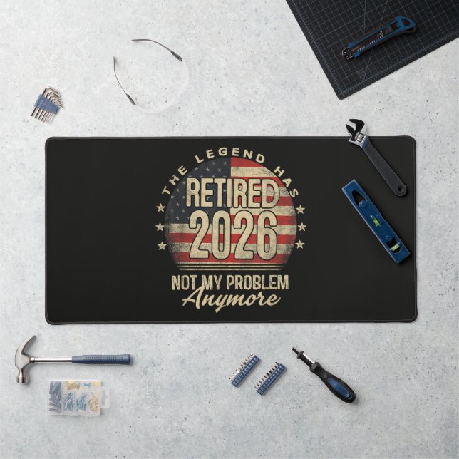 The Legend Has Retired 2026 Funny  Desk Mat (Workstation)