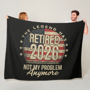 The Legend Has Retired 2026 Funny Fleece Blanket