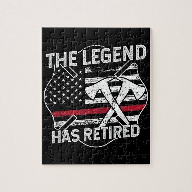 The Legend Has Retired Firefighter Retirement Jigsaw Puzzle (Vertical)
