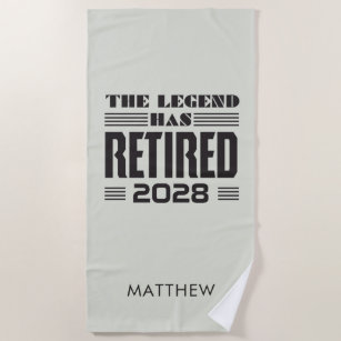 The Legend Has Retired Personalised Retirement Beach Towel