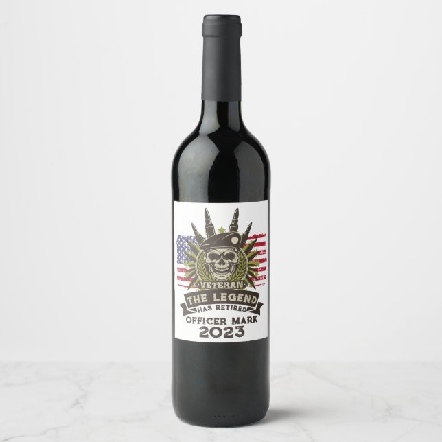 The Legend Has Retired Personalised Veteran Wine Label (Front)