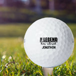 The Legend has Retired Retirement   Golf Balls<br><div class="desc">This design was created though digital art. It may be personalised in the area provide or customising by choosing the click to customise further option and changing the name, initials or words. You may also change the text colour and style or delete the text for an image only design. Contact...</div>