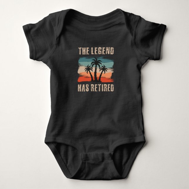 The legend has retired, Retirement, Retiree Baby Bodysuit (Front)