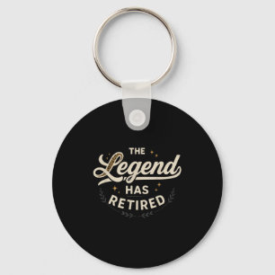 The Legend Has Retired Vintage Script Key Ring