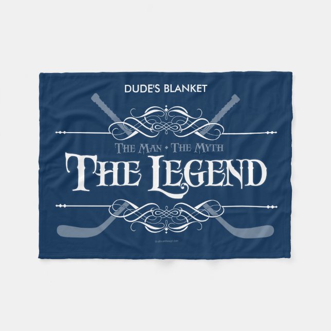 The Legend (Hockey) Fleece Blanket (Front (Horizontal))