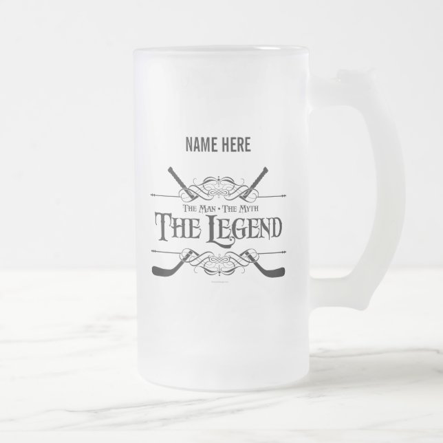 The Legend (Hockey) Frosted Glass Beer Mug (Right)