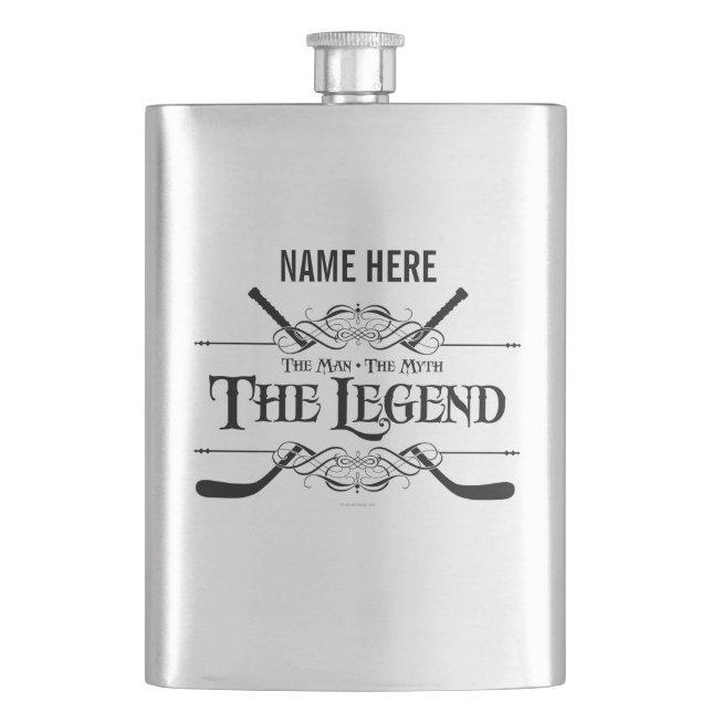 The Legend (Hockey) Hip Flask (Front)