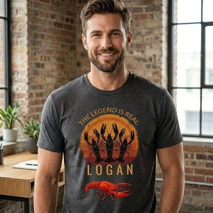The Legend Is Real Custom Name Crawfish   Retro  T-Shirt