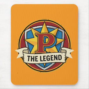 The Legend Monogram P - Custom Superhero Gamer Mouse Pad