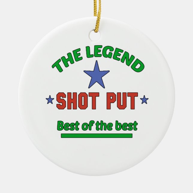 The Legend Of Shot Put Ceramic Tree Decoration (Front)