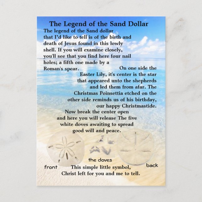 The Legend of the Sand Dollar Postcard (Front)