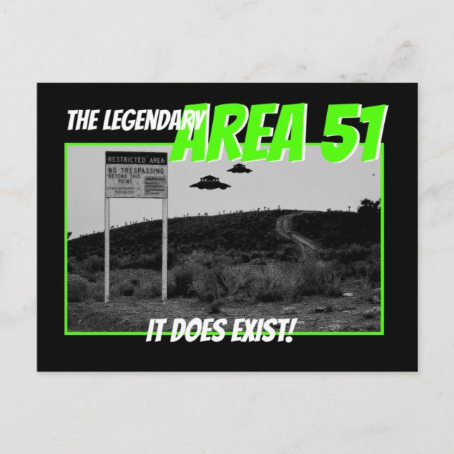 The Legendary Area 51 Postcard (Front)