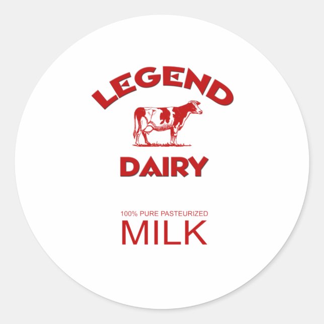 The legendary Legend Dairy Classic Round Sticker (Front)