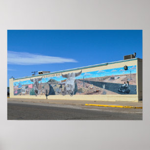 The Legendary Road Mural, Route 66, Tucumcari Poster