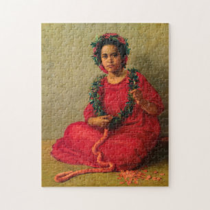 The Lei Maker, 1901 by Theodore Wores Jigsaw Puzzle