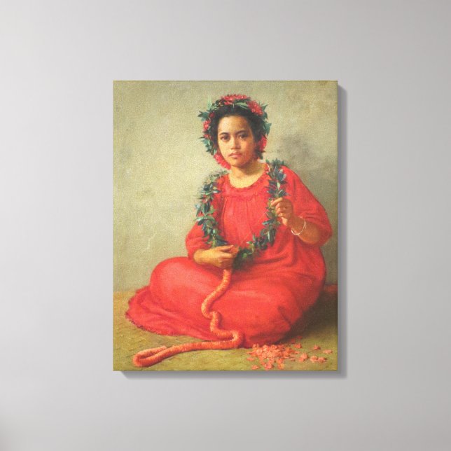 'The Lei Maker' - Theodore Wores Canvas Print (Front)