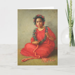 'The Lei Maker' - Theodore Wores Card