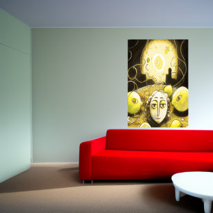 The lemon in lemon moon light   AI Art  Poster