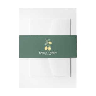 The Lemon tree branch Wedding Invitation Belly Band