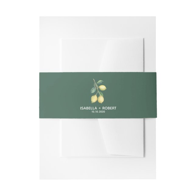 The Lemon tree branch | Wedding Invitation Belly Band (Front Example)