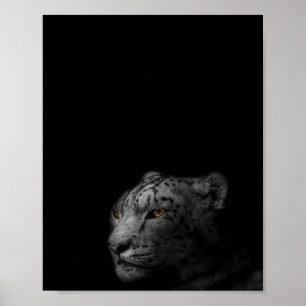 The Leopard, modern black and white photograph Poster