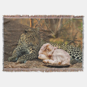 The leopard shall lie down with the kid-Isaiah 11 Throw Blanket