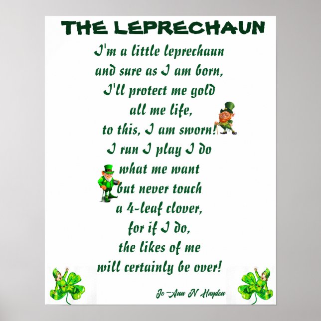THE LEPRECHAUN POEM POSTER (Front)