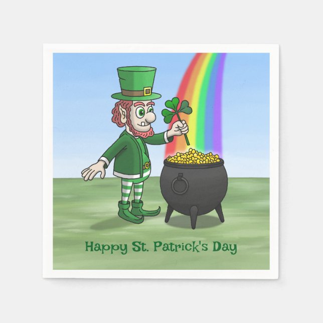 The Leprechauns Happy St. Patricks Day Napkin (Front)