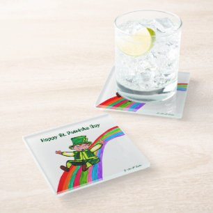 THE LEPRECHAUN'S RAINBOW  GLASS COASTER