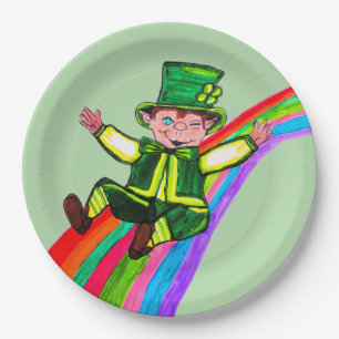 THE LEPRECHAUN'S RAINBOW  PAPER PLATE