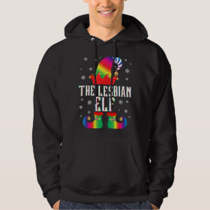 The Lesbian Elf Matching Family Group Christmas Lg Hoodie