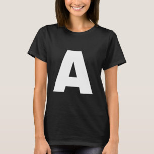 The Letter A Capital Plain White Bold Text T-Shirt