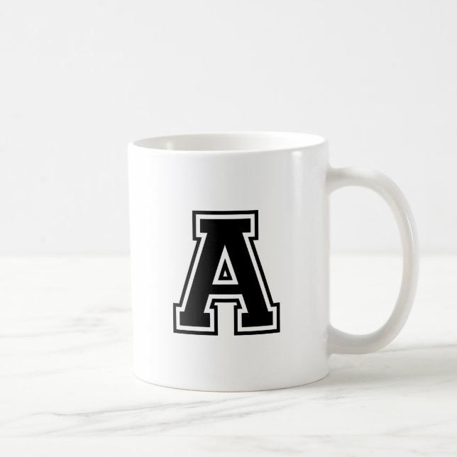 The Letter A, Collegiate Alphabet Coffee Mug (Right)