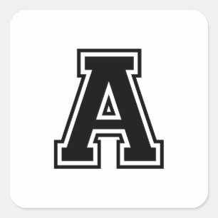 The Letter A, Collegiate Alphabet Square Sticker