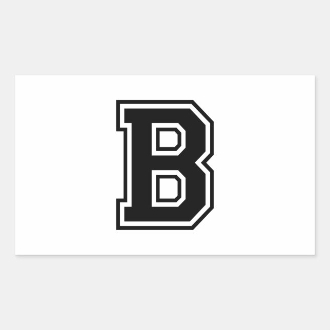 The Letter B, Collegiate Alphabet Rectangular Sticker (Front)