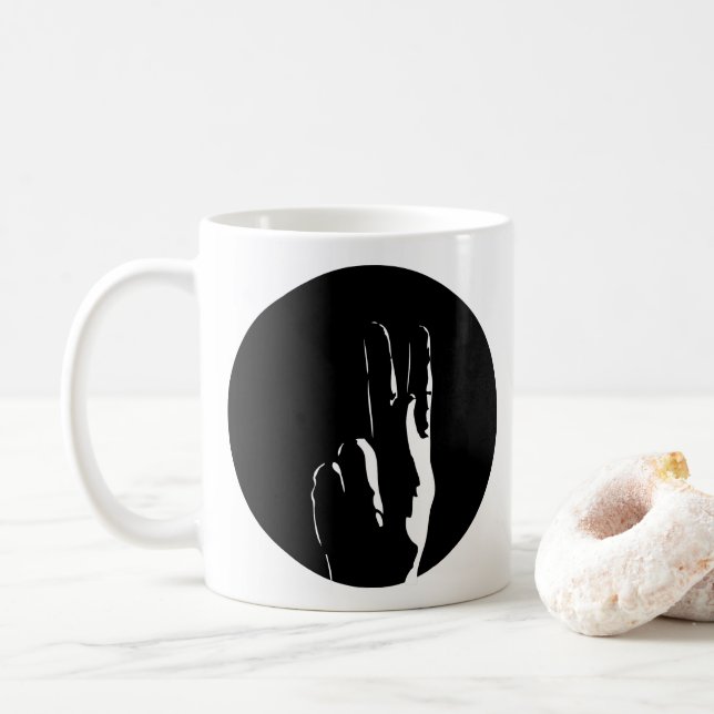 the letter K in sign language Coffee Mug (With Donut)