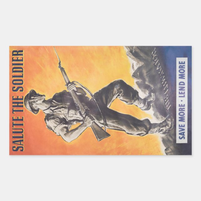 The Liberator. Reprint of British wartime poster. Rectangular Sticker (Front)