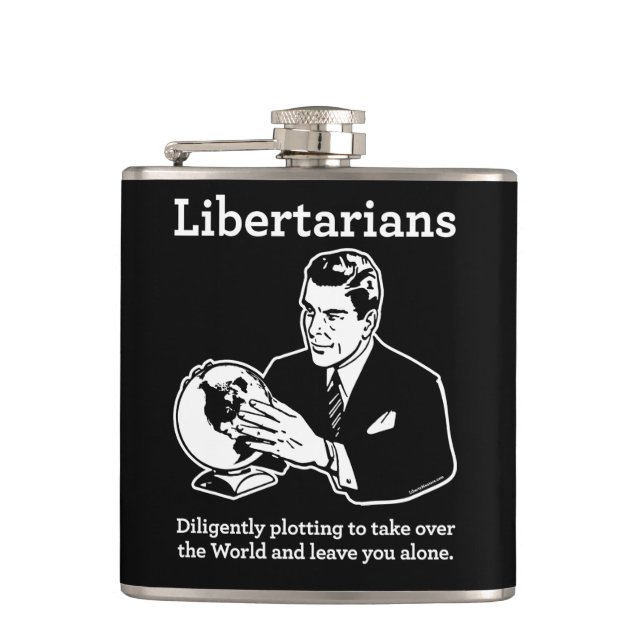 The Libertarian Plot Hip Flask (Front)