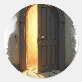 The Library Door Classic Round Sticker