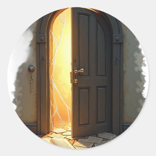 The Library Door Classic Round Sticker (Front)