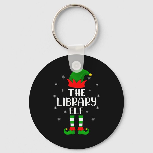 The Library Elf Christmas Party Matching Family Xm Key Ring (Front)
