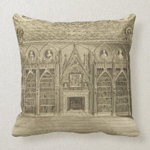 The Library, engraved by Godfrey, from 'Descriptio Cushion