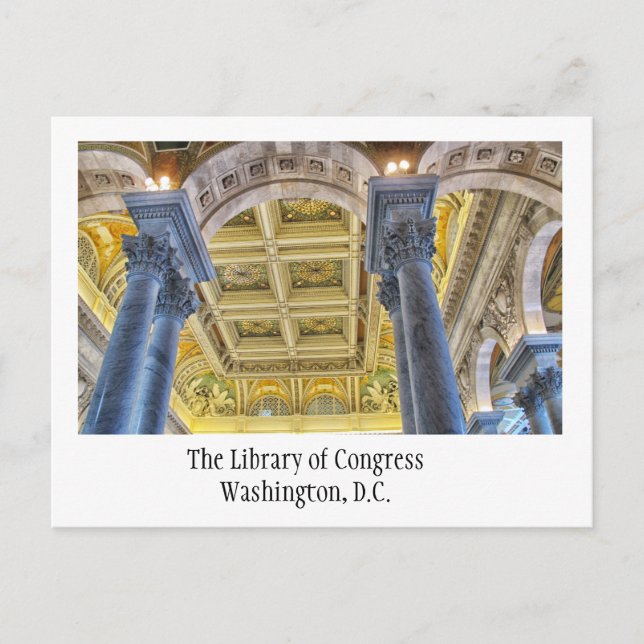 The Library of Congress, Washington DC Postcard (Front)